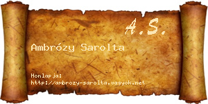 Ambrózy Sarolta névjegykártya