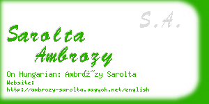 sarolta ambrozy business card